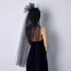 JIAHG Catholic Wedding Black Gothic Veil with Comb for Bridal Dancer Halloween Costume Tulle Evening Party Headwear Veil view 4