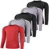 ATTIQOZI Boys' Compression Shirts Youth Long Sleeve Football Baseball Undershirt Sports Quick Dry Athletic Baselayer 4,5,6 Pack Bl/Gr/Bl/Gr/Red M view 1