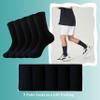 MAGIARTE Mens Athletic Cotton Compression Crew Socks Moisture Wicking Non Slip Design Running Cycling Hiking Sports Socks for Men 5 Pairs (#02L Black) view 4