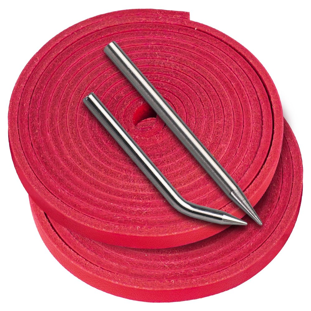 Baseball Glove Lace, Mitt Lace Repair Kit Softball 2 Leather Laces and 2 Lacing Needles for Catcher's Glove (Rose-Pink)