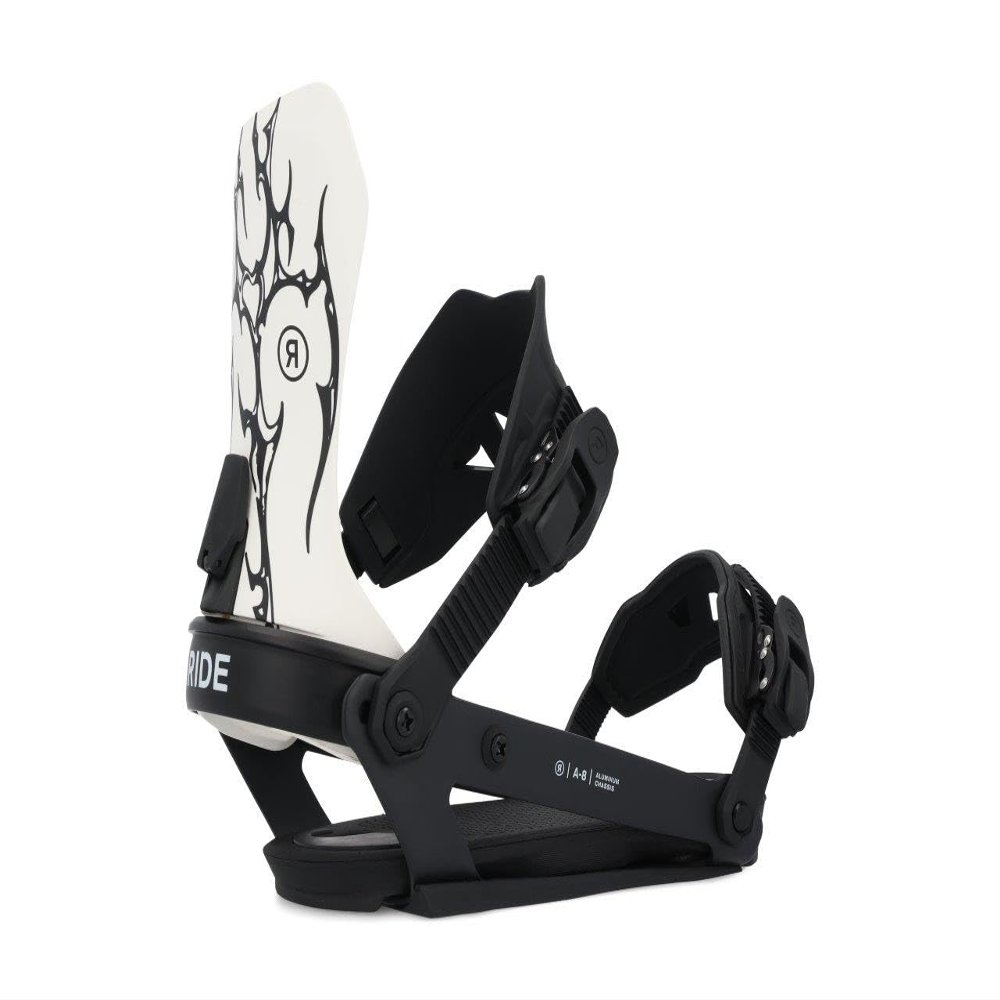 Ride A-8 Unisex Snowboard Bindings, Metaverse Tribal, L: M (10.5+)