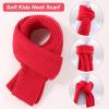 Yaopelky Kid Boy Girl Beanie Hat Scarf Touchscreen Gloves Set Warm Knit Cap with Pompom Long Scarf Neck Hand Warmer (Red, Onesize) view 4