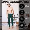Cutecrop 3 Pack Men's Thermal Underwear Pants Fleece Lined Thermal Pant Leggings for Men Base Layer Bottoms(XX-Large,Black, Gray,Green) view 3