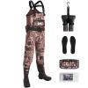 GearOZ Waterfowl Hunting Waders for Women, Waterproof Duck Hunting Waders Female Insulated Neoprene Chest Wader Camo Bootfoot Wader, Boot Hanger for Fishing Breathable Hunter Waders Weighters, Size 7 view 1