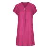 asntrgd Summer Dresses for Women 2024 Casual V Neck Roll Up Cap Sleeve Mini Dress Beach Vacation A Line Pleated Sundress view 3