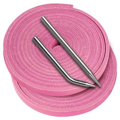 Baseball Glove Lace, Mitt Lace Repair Kit Softball 2 Leather Laces and 2 Lacing Needles for Catcher's Glove (Pink)