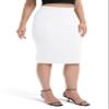 Urban CoCo Women's High Waist Stretch Pencil Skirt Knee Length Bodycon with Back Slit for Business Casual(S, White) view 2