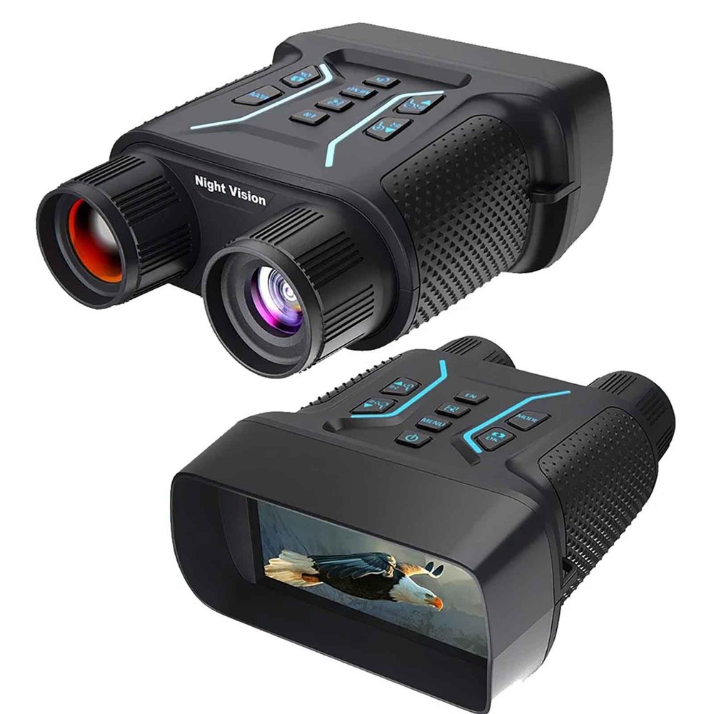 SKIOVEMI Night Vision Goggles/4K Night Vision Binoculars/Digital Night Vision with 8X Digital Zoom, 350M-400M Views in Total Darkness, Include 32GB Card