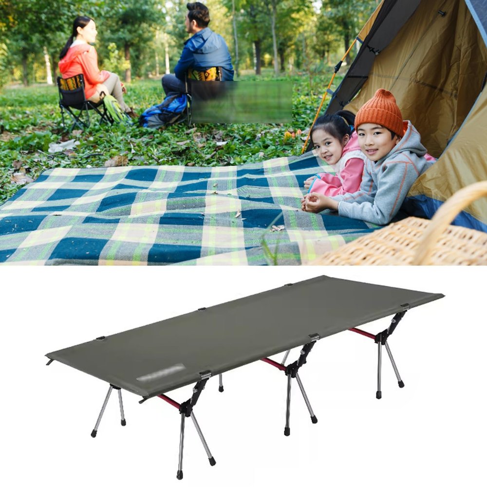 WDFYJ Folding Camping Cot for Adults, 74.8 Extra Length Travel Cot, Outdoor Sleeping Cots, Easy to Set up Camping Cot with Carry Bag, Support 300LBS(Black)