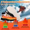Heated Sneakers for Women Men - Rechargeable Electric Heated Shoes with 3 Heating Levels, Waterproof Upper, Non-Slip Rubber Sole, Winter Warmth Footwear for Hiking Outdoor Activities (Black White, Adult, Men, 6, Numeric, US Footwear Size System, Medi view 4