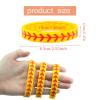50pcs Silicone Baseball Wristbands Yellow Motivational Sport Ball Bracelets Rubber Elastic Wrist Bands Baseball Softball Fans Gift for Events Team Player Sports Theme Party Supplies view 3