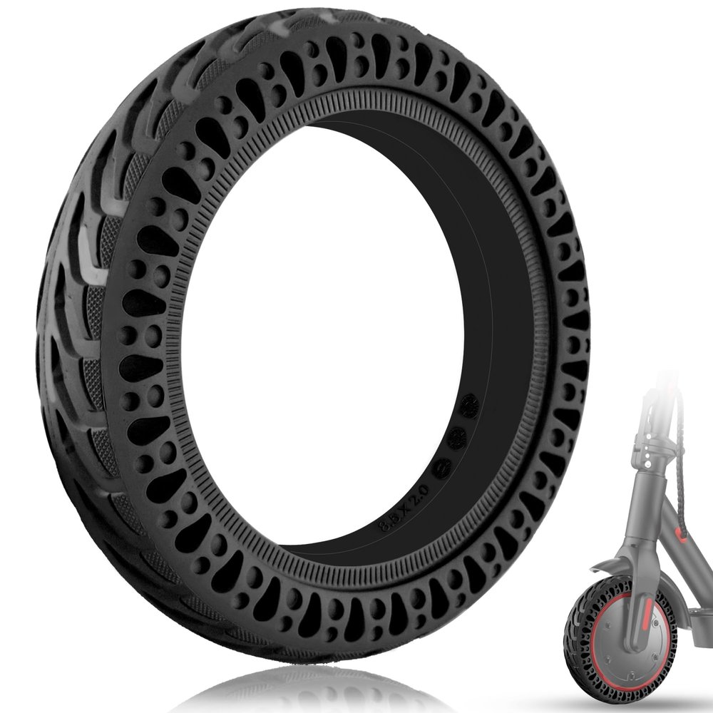 Felixstory 8.5x2.0 Inch Solid Tire, 50/75-6.1 8 1/2x2 Scooter Tire Fit for iScooter S9pro VOLPAM SP03 Scooter, Explosion-proof, Honeycomb Shock Absorption, Front Rear Tyre, for Rim with 165mm diamater