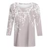 3/4 Length Sleeve Womens Tops Printed Crew Neck Cute Plus Size Shirts Dressy Casual Floral Fall Blouses Ethnic Three Quarter Loose Tunics or Tops to with Leggings Plus Size Tops for Women 2025 view 2