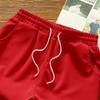 Maiyifu-GJ Mens Summer Casual Athletic Shorts Lightweight Running Workout Gym Shorts Elastic Waist Joggers Short Pants (Red+Black+Apricot,X-Large) view 4