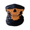HELLORSO Neck Skull Mask for Men Headwear Half Face Mask for Motorcycle, Cold Weather Neck Warmer, Face Cover (Orange)
