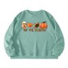 Pifnxtamy Sweatshirt for Women Tis The Season Football Sweater Long Sleeve Shirt Autumn Pumpkin Halloween Pullover Light Green view 3