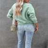 Pifnxtamy Sweatshirt for Women Tis The Season Football Sweater Long Sleeve Shirt Autumn Pumpkin Halloween Pullover Light Green view 4