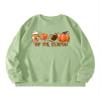 Pifnxtamy Sweatshirt for Women Tis The Season Football Sweater Long Sleeve Shirt Autumn Pumpkin Halloween Pullover Olive Green view 2