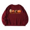Pifnxtamy Sweatshirt for Women Tis The Season Football Sweater Long Sleeve Shirt Autumn Pumpkin Halloween Pullover Wine view 3