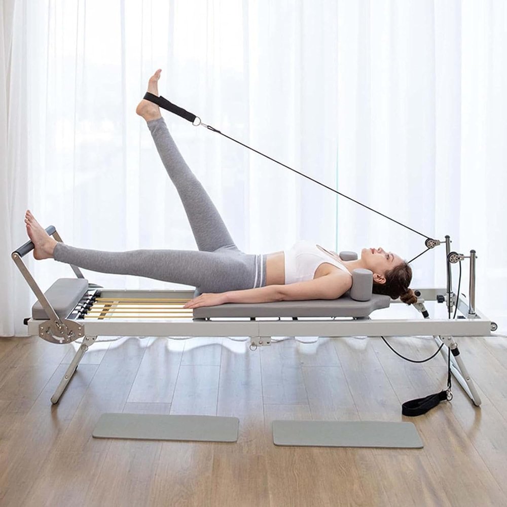 DJXIK Multifunctional Pilates Reformer, Foldable Pilates Core Bed, Yoga Exercise Fitness Professional Equipment for Home, Activity Room, Gym