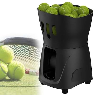 Mini Tennis Ball Machine, Automatic Tennis Ball Launcher, 30 Pieces Ball Capacity, 4M Throwing Practice, 25-70 Serve Angle Adjustable, Mobile Control, for Tennis Training
