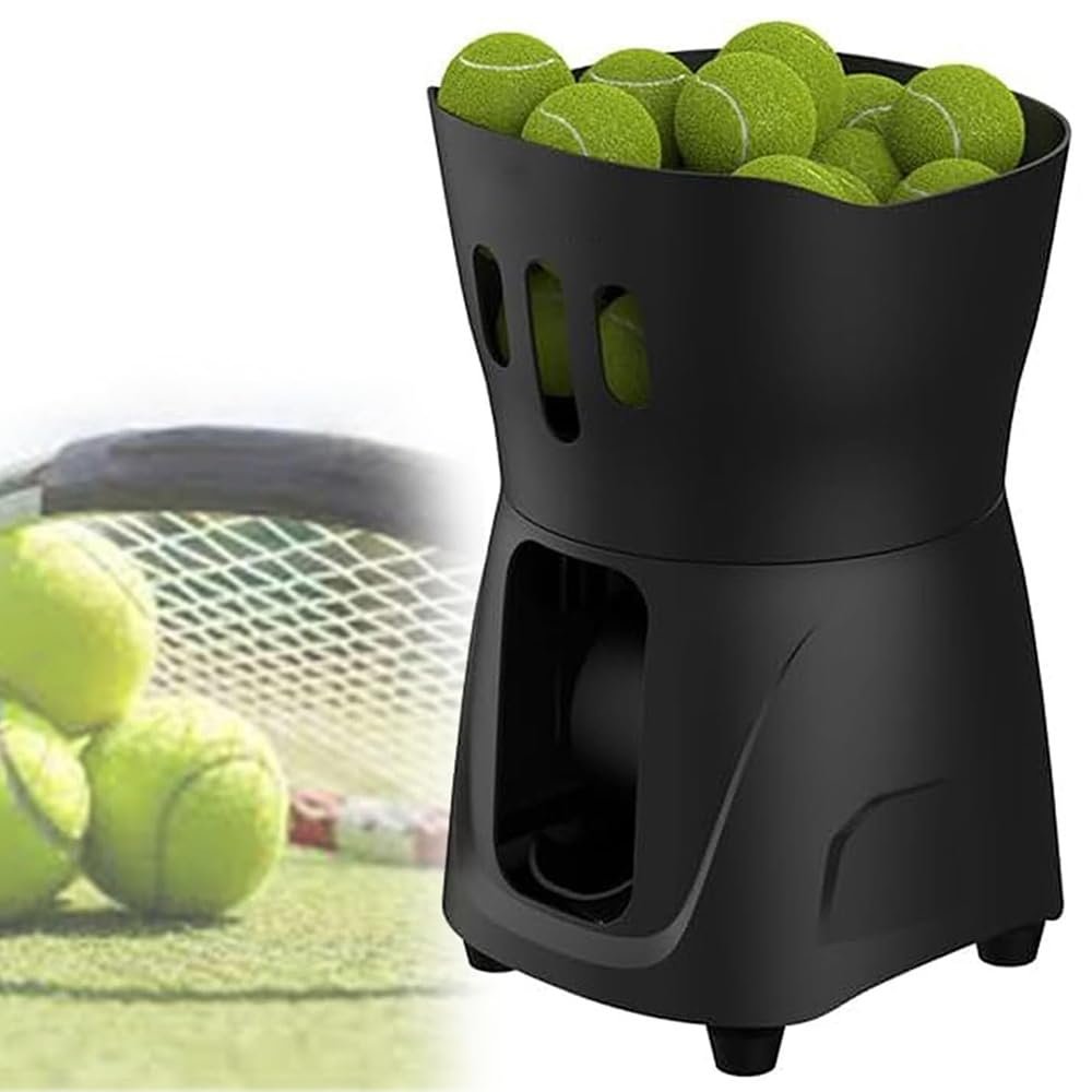 Mini Tennis Ball Machine, Automatic Tennis Ball Launcher, 30 Pieces Ball Capacity, 4M Throwing Practice, 25-70 Serve Angle Adjustable, Mobile Control, for Tennis Training