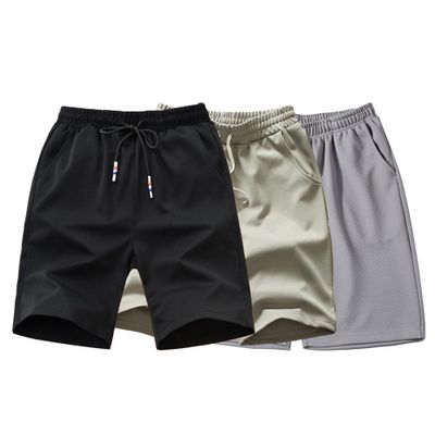 Maiyifu-GJ Mens Summer Casual Athletic Shorts Lightweight Running Workout Gym Shorts Elastic Waist Joggers Short Pants (Black+Apricot+Grey,X-Large)