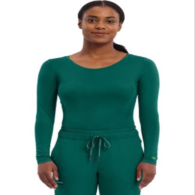 Healing Hands Women's Underscrub Soft Knit Melissa Longsleeve Scrub Tee with Breathable & Easy Care Fabric Plus Size 5047, 2XL, Hunter