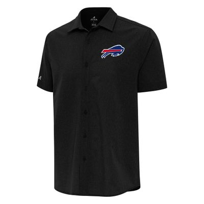 Antigua Men's Black Buffalo Bills Activate Woven Button-Up Shirt
