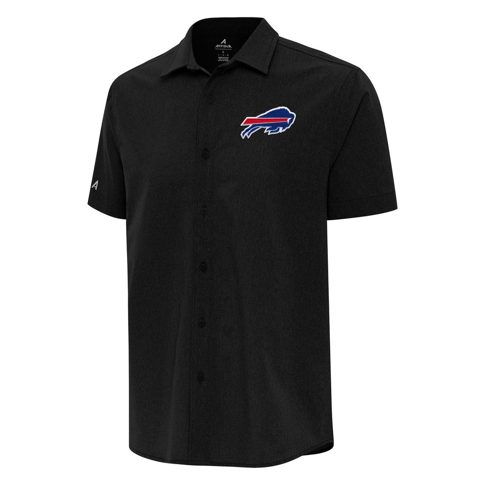Antigua Men's Black Buffalo Bills Activate Woven Button-Up Shirt