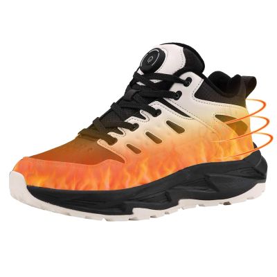 Heated Sneakers for Women Men - Rechargeable Electric Heated Shoes with 3 Heating Levels, Waterproof Upper, Non-Slip Rubber Sole, Winter Warmth Footwear for Hiking Outdoor Activities (Black White, Adult, Men, 8, Numeric, US Footwear Size System, Medi