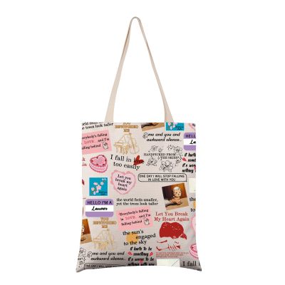 VAMSII Singer Lover Tote Bag Album Fans Gift Song Lyrics Inspired Shopping Bag Singer Merchandise (Break My Heart)