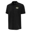 Antigua Men's Black Green Bay Packers Activate Woven Button-Up Shirt view 1