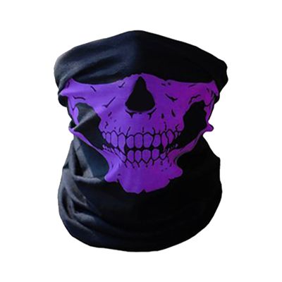 HELLORSO Neck Skull Mask for Men Headwear Half Face Mask for Motorcycle, Cold Weather Neck Warmer, Face Cover (Purple)