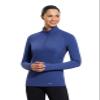 baleaf Women's Thermal Long Sleeve Shirts 1/4 Zip Fleece Pullover Ski Base Layer Top Cold Weather Gear Winter Warm Clothes Blue L view 1