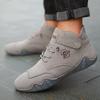 Mens Casual Leather Shoes Ankle Chukka Boots Slip On Mid top Walking Driving Loafer Lace-up Oxford Shoes (Grey,7) view 2