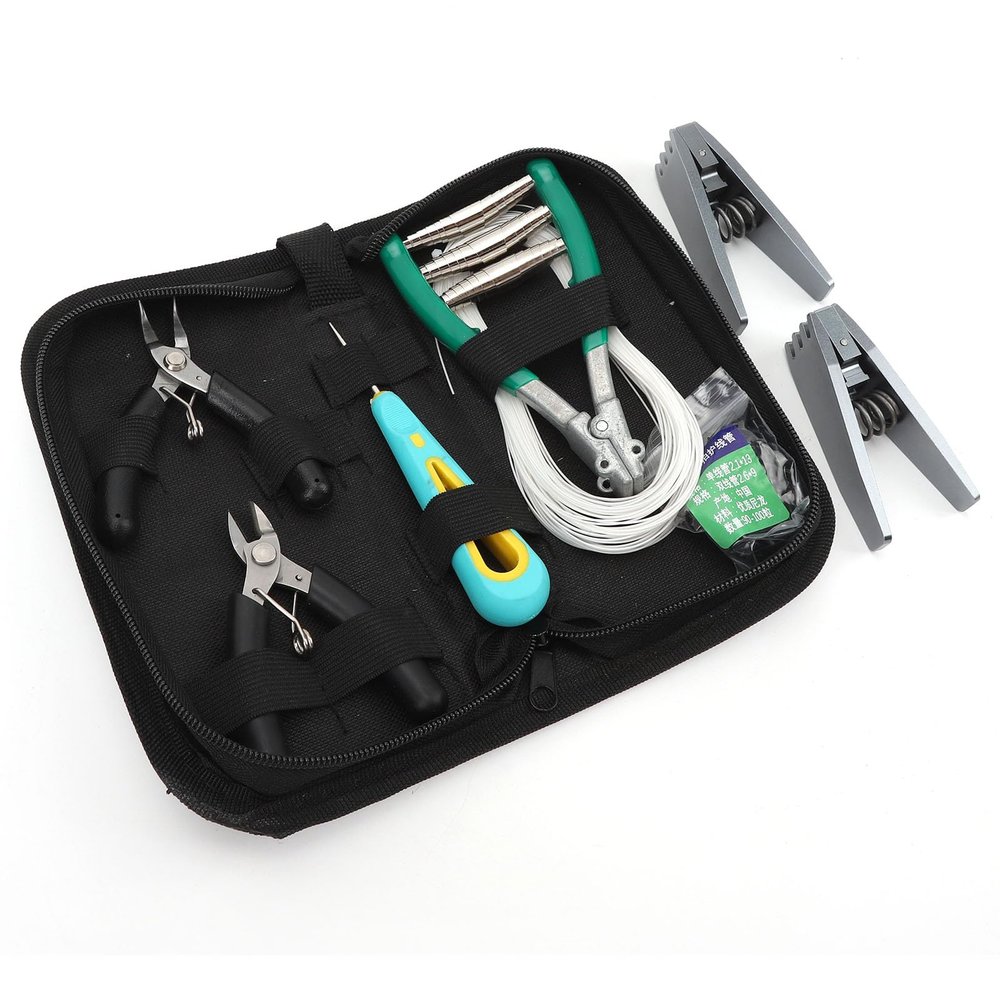 Professional Badminton Racket Threading Tool, Complete DIY Repair Kit with Clips, Pliers, Awl and String - Sturdy Material for Badminton, Tennis