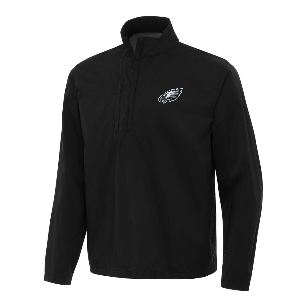 Antigua Men's Black Philadelphia Eagles Brisk Quarter-Zip Pullover Jacket