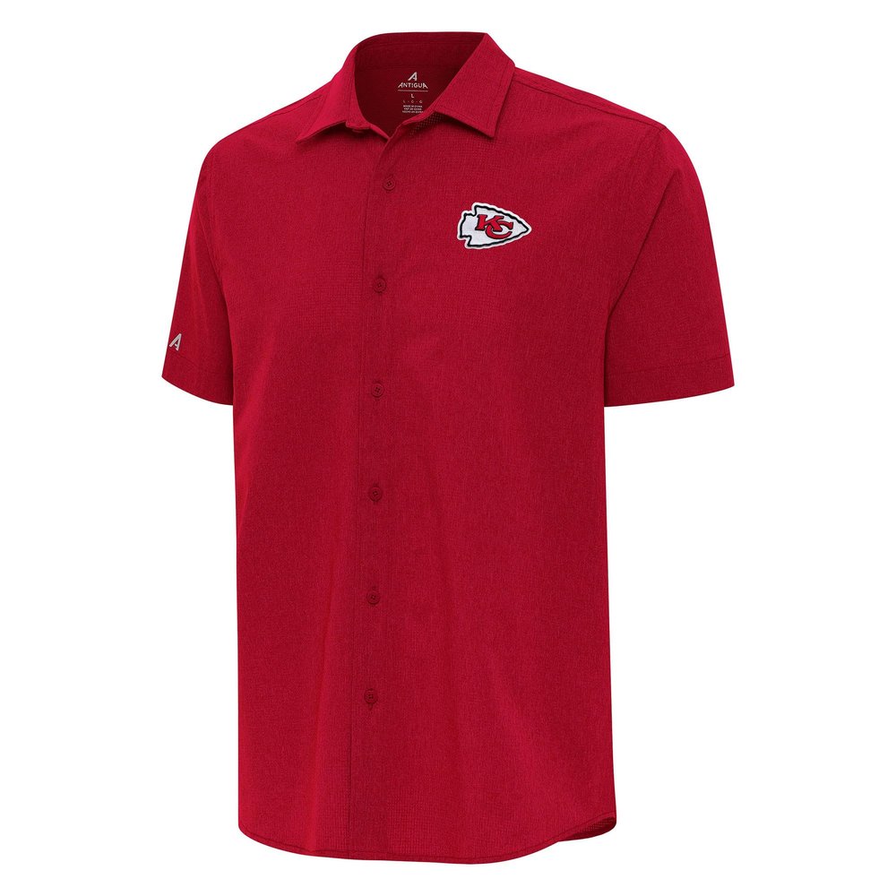 Antigua Men's Red Kansas City Chiefs Activate Woven Button-Up Shirt