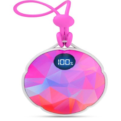 FrSara Rechargeable Hand Warmer, Electric Hand Warmer Hangable w/ 4000mAh Last 10 Hours, 3-Level Heat, Strip, Light, Display, Stocking Stuffers Gift for Camping Skiing Raynauds & Christmas, Pink