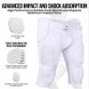 Exxact Sports Rebel Youth Football Pants with Built in Pads, Lightweight Integrated Football Practice Pants with Lace-up Fly (Y2XS, White) view 4