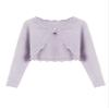 Arshiner Girls Open Front Bolero Shrug Kids Long Sleeve Cropped Elegant Cardigan Knit Sweater Light Purple for 4-5T view 1