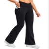 G Gradual Women's Fleece Lined Pants Water Resistant Winter Thermal Flare Leggings Hiking Snow Pants for Women 4 Pockets(Black 29-M) view 1