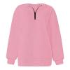 JOFOW Fleece Fall Long Sleeve Lapel Collar Oversized Sweatshirt zip up sweatshirt no hood oversized sweatshirt quarter zip pullover women (V-2,3X-Large) view 2