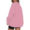 JOFOW Fleece Fall Long Sleeve Lapel Collar Oversized Sweatshirt zip up sweatshirt no hood oversized sweatshirt quarter zip pullover women (V-2,3X-Large) view 4