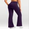 Women's Fleece Lined Pants Water Resistant Winter Thermal Flare Leggings Hiking Snow Pants for Women 4 Pockets(Purple 29-XXL) view 2