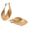 14k Gold Twisted Hoop Earrings for Women, Oval Thick Chunky Hypoallergenic Twist Dangle Earrings (Gold) view 1