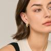 14k Gold Twisted Hoop Earrings for Women, Oval Thick Chunky Hypoallergenic Twist Dangle Earrings (Gold) view 3