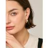 14k Gold Twisted Hoop Earrings for Women, Oval Thick Chunky Hypoallergenic Twist Dangle Earrings (Gold) view 4