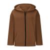 KICILVS Zip up Hoodie Women Long Sleeve Oversized Sweatshirts Lightweight Jacket with Pockets 2025 Fall Outwear Coat Jackets for Women Brown view 4